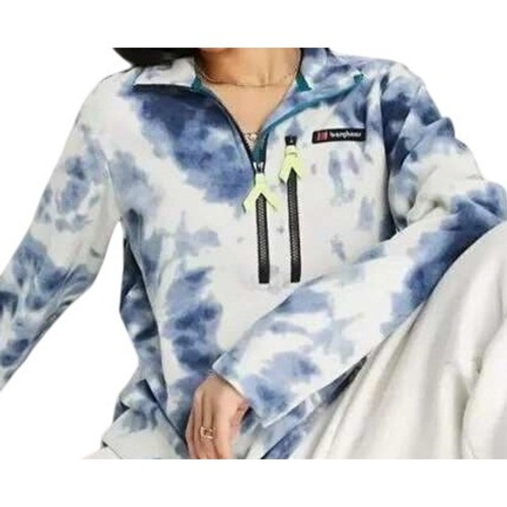 Berghaus Womens M Blue Cream‎ Prism Trango Half Zip Fleece Shirt